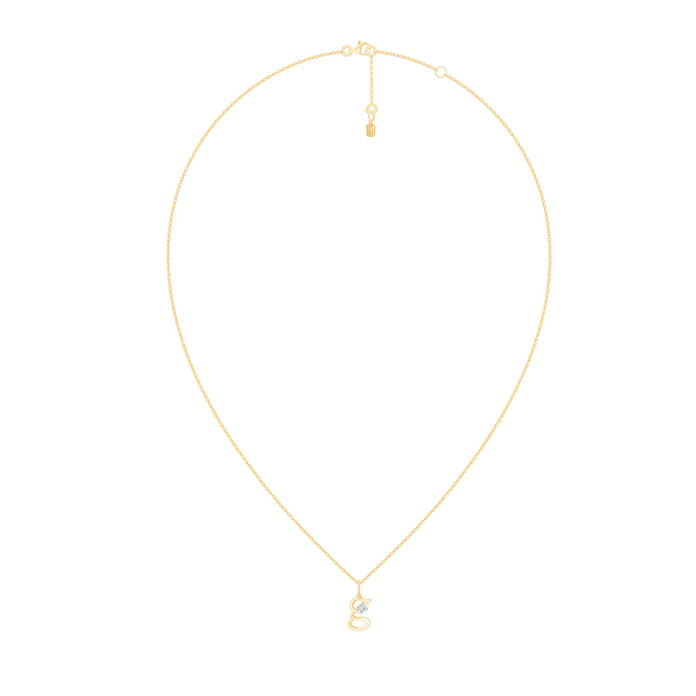 Princess Cut Initial G Pendant