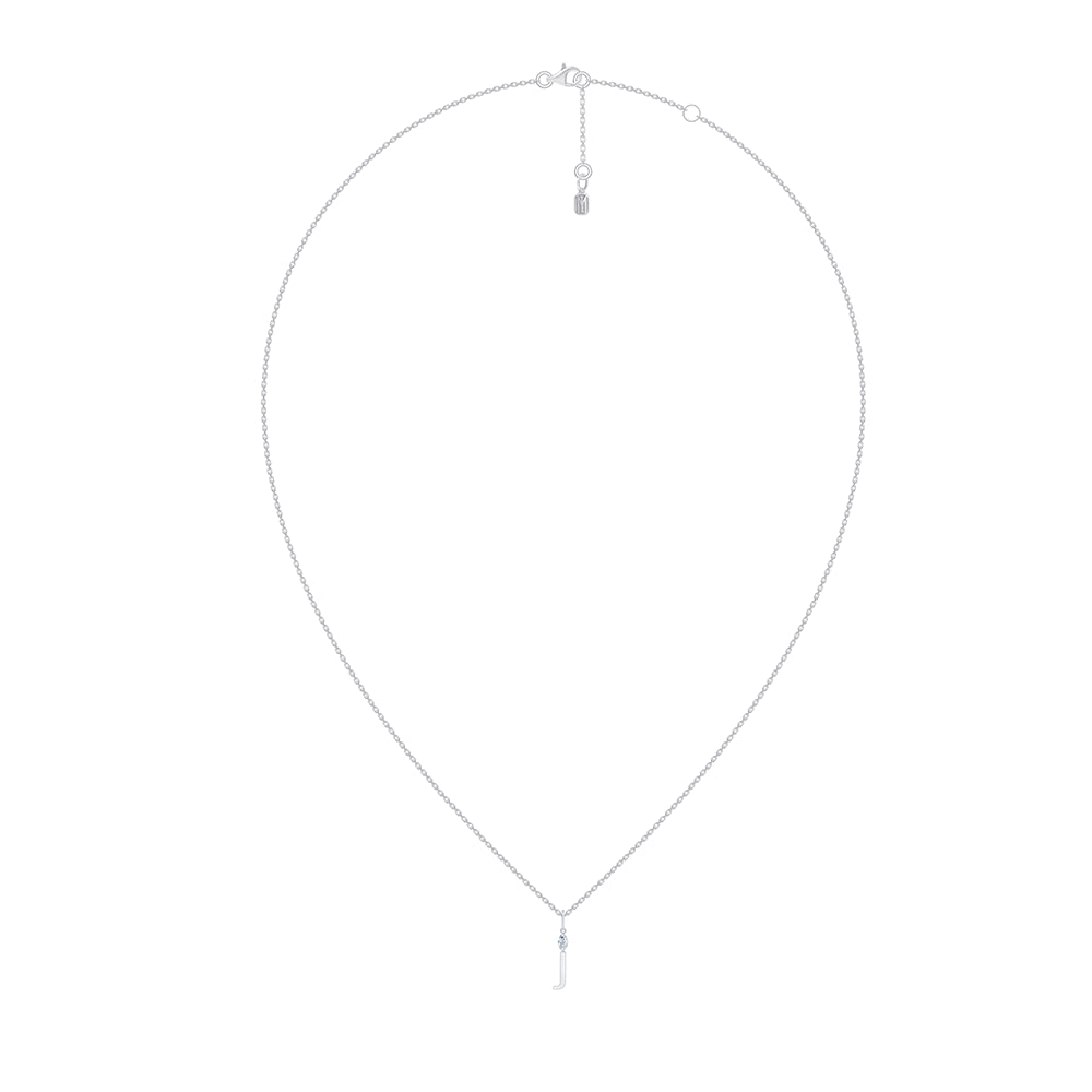 Marquise Cut Initial J Pendant