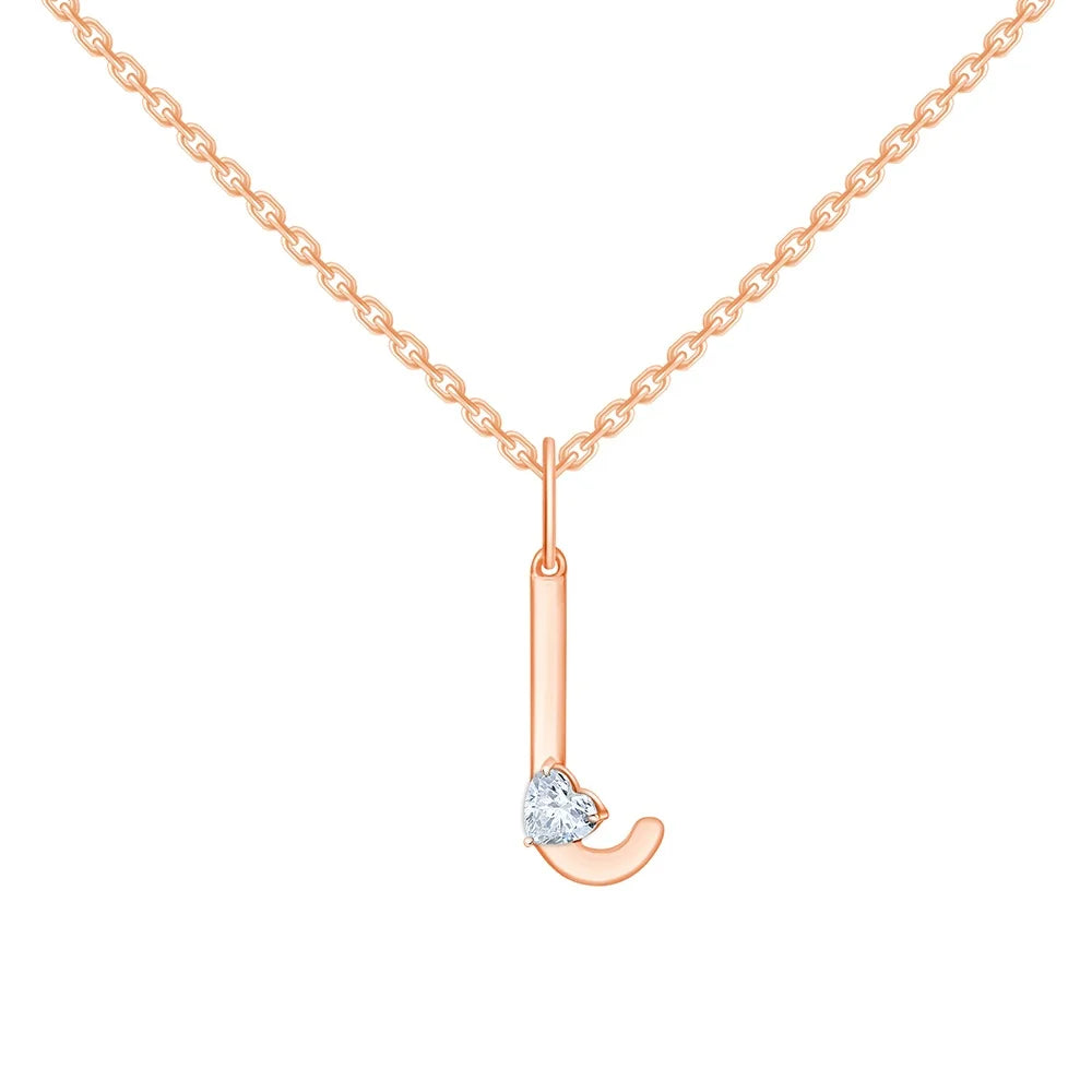 Heart Cut Initial L Pendant
