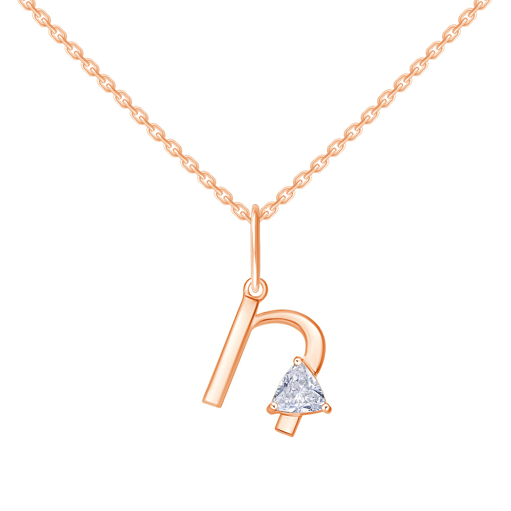 Trillion Cut Initial N Pendant