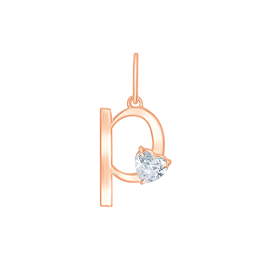 Heart Cut Initial P Pendant