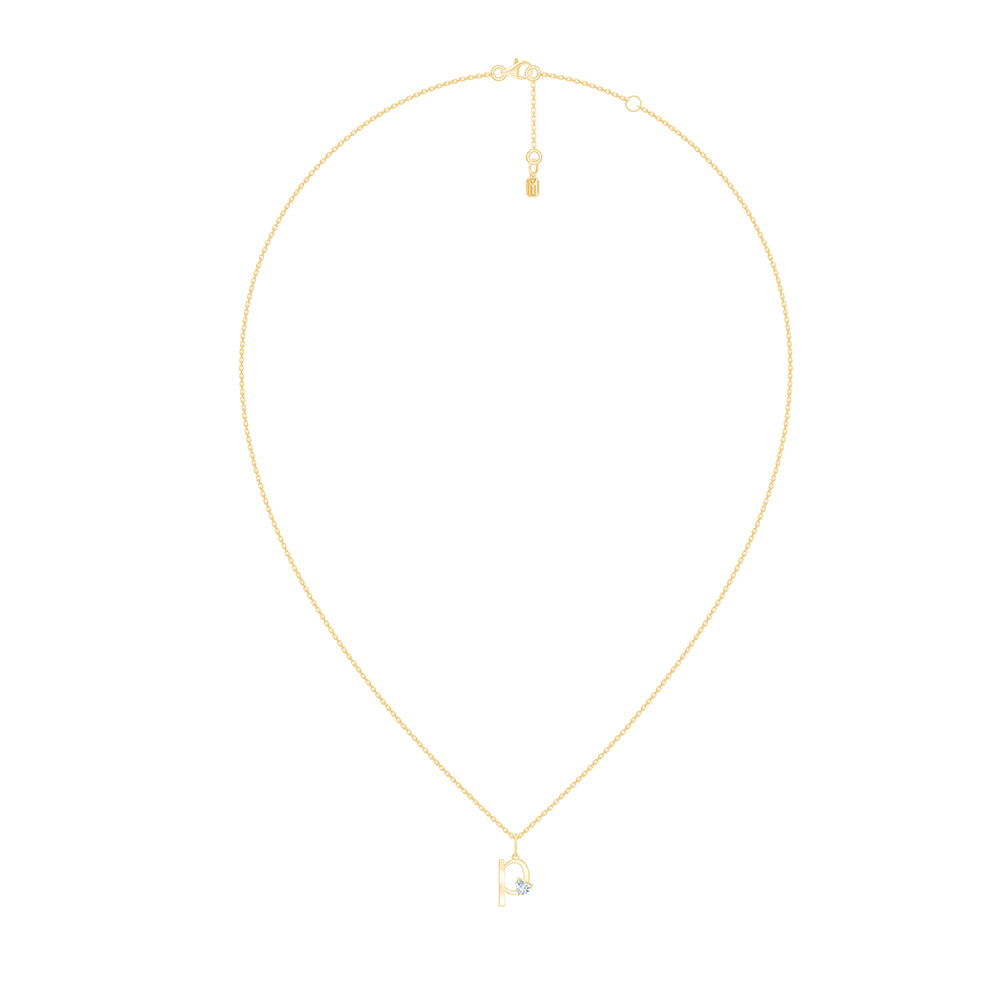 Heart Cut Initial P Pendant