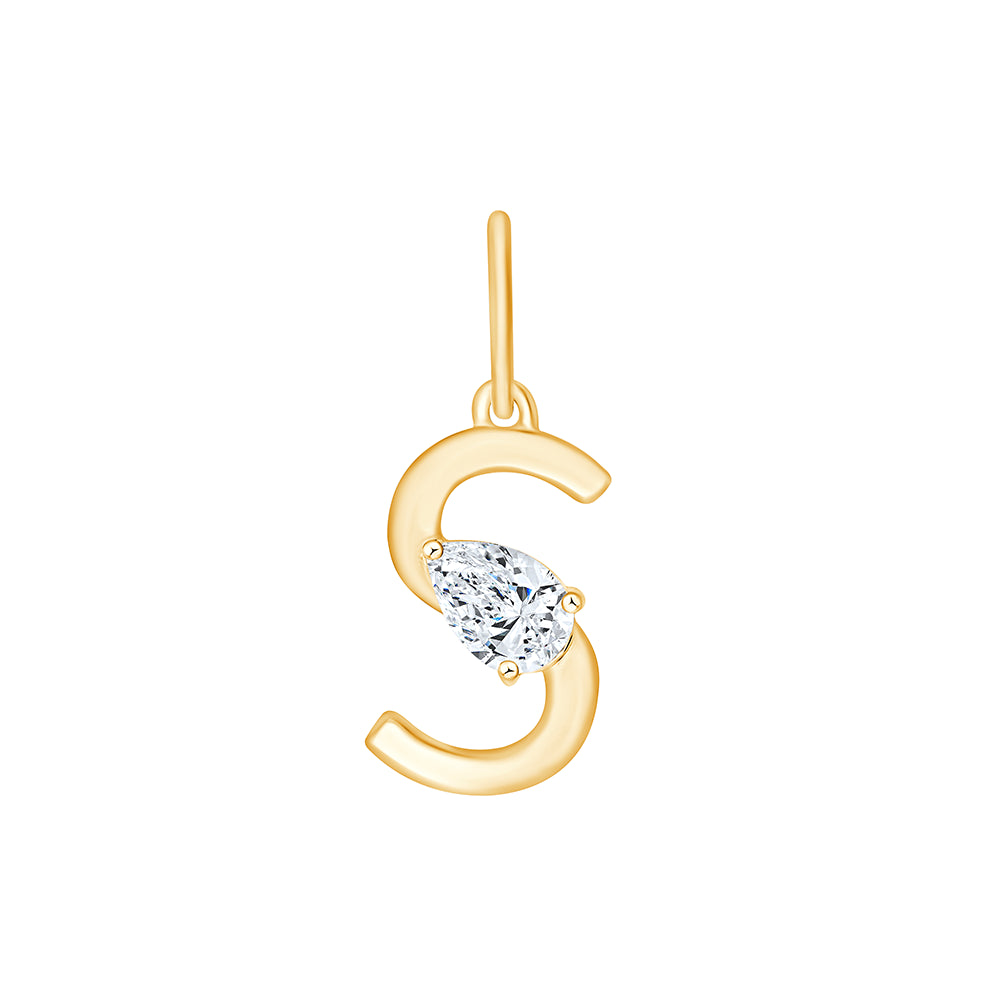 Pear Cut Initial S Pendant