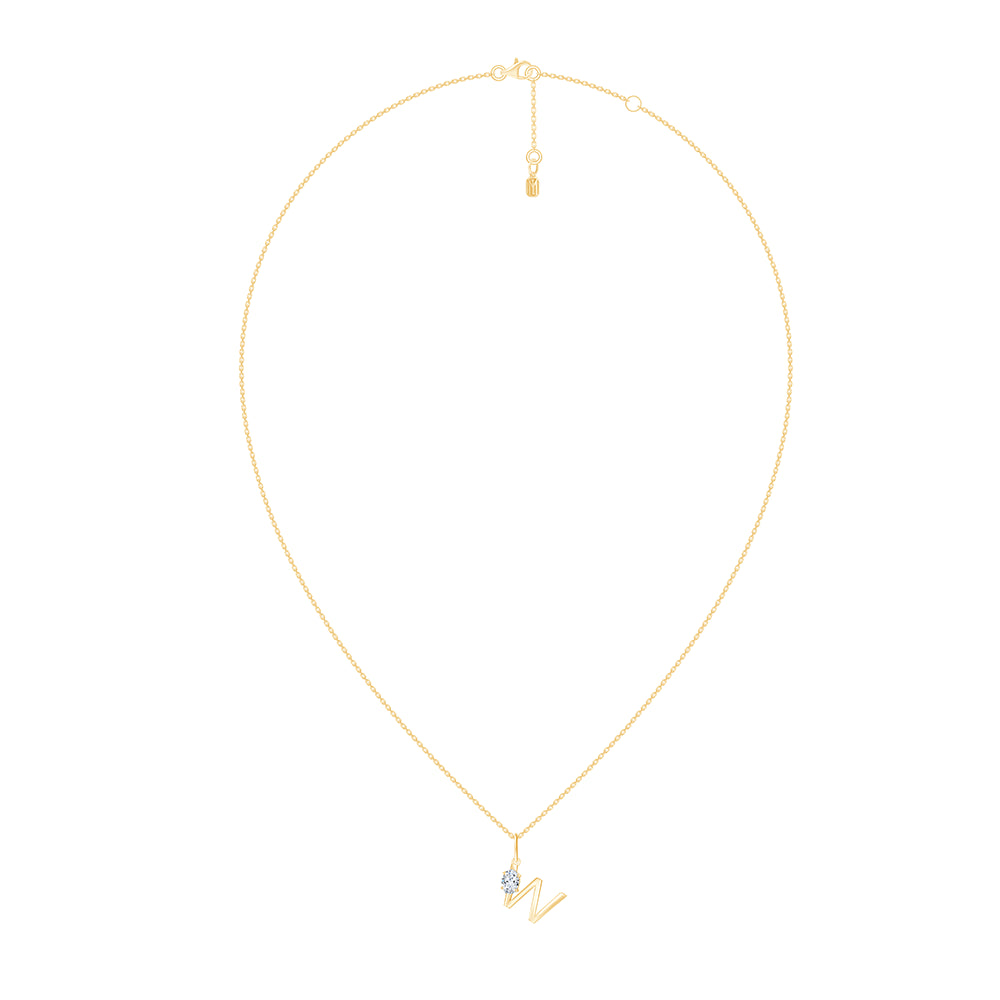 Oval Cut Initial W Pendant