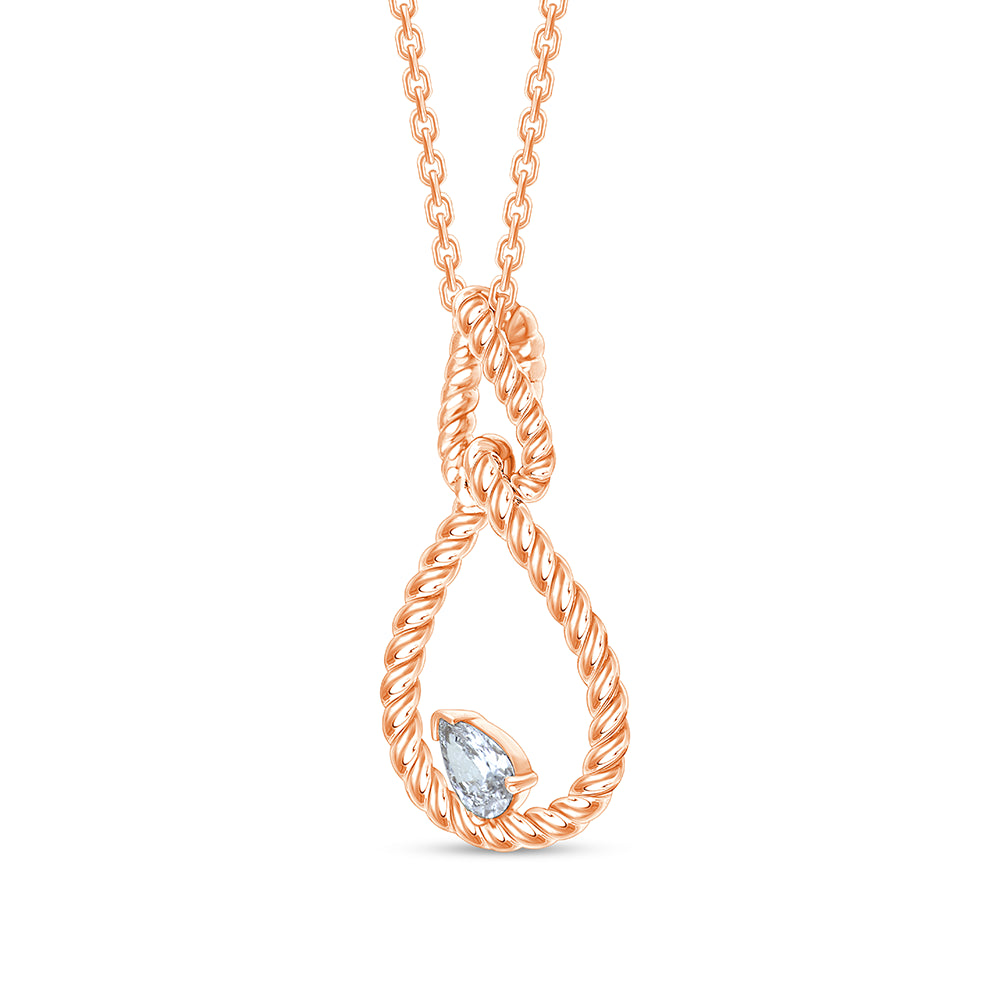 Pear Cut Rope Twist Diamond Pendant