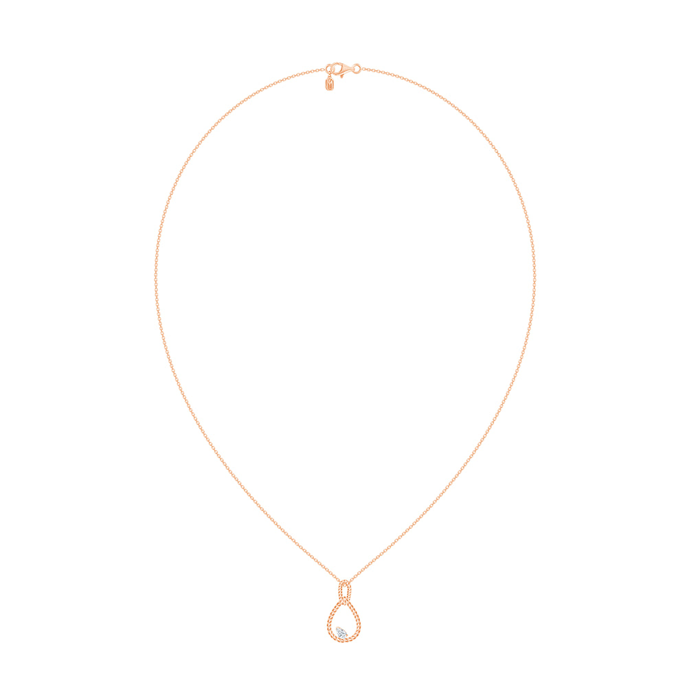 Pear Cut Rope Twist Diamond Pendant