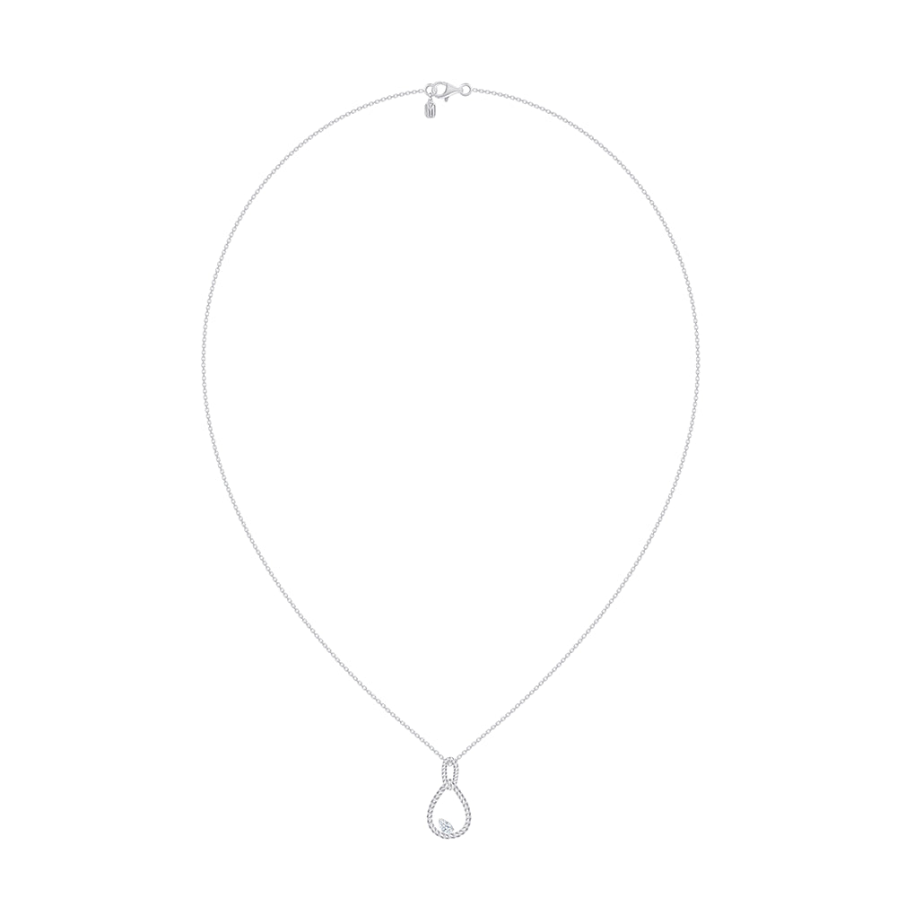 Pear Cut Rope Twist Diamond Pendant