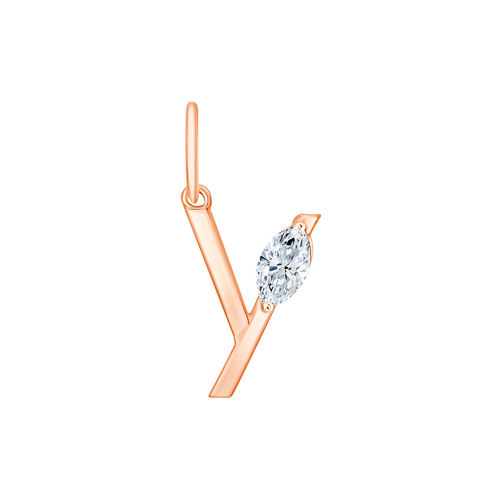 Marquise Cut Initial Y Pendant