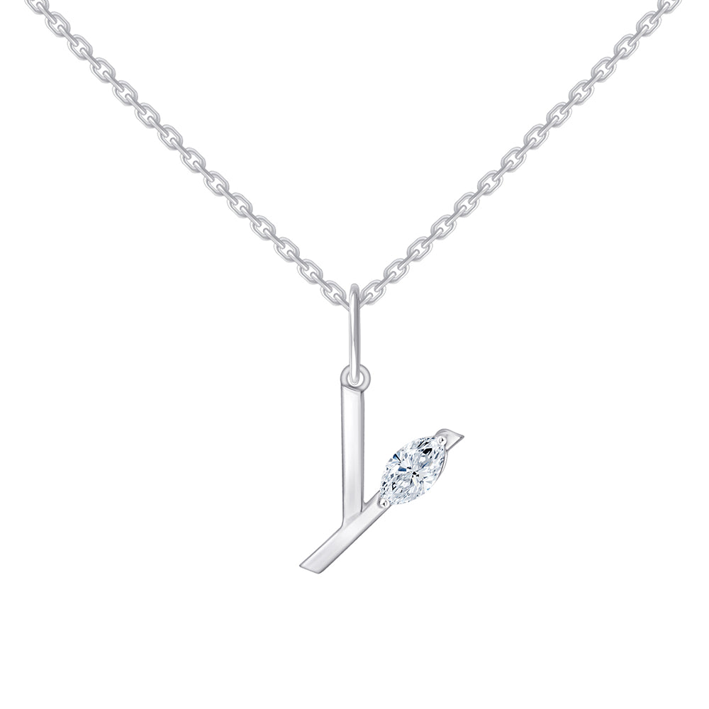 Marquise Cut Initial Y Pendant