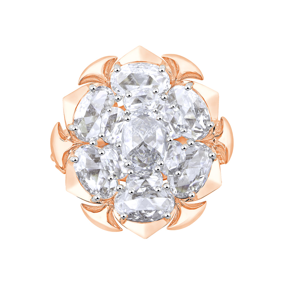 Rose Cut Floral Statement Ring
