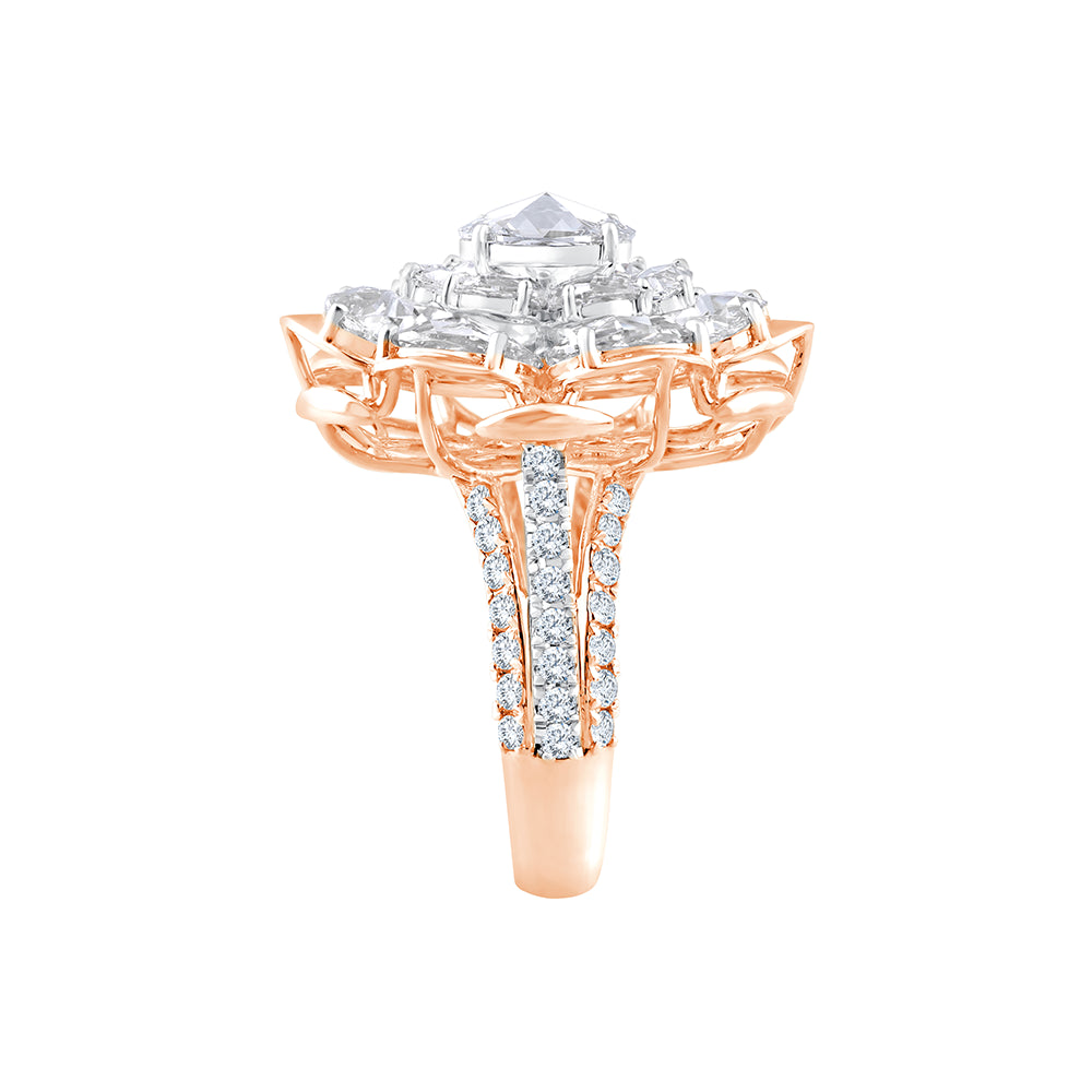 Rose Cut Floral Statement Ring