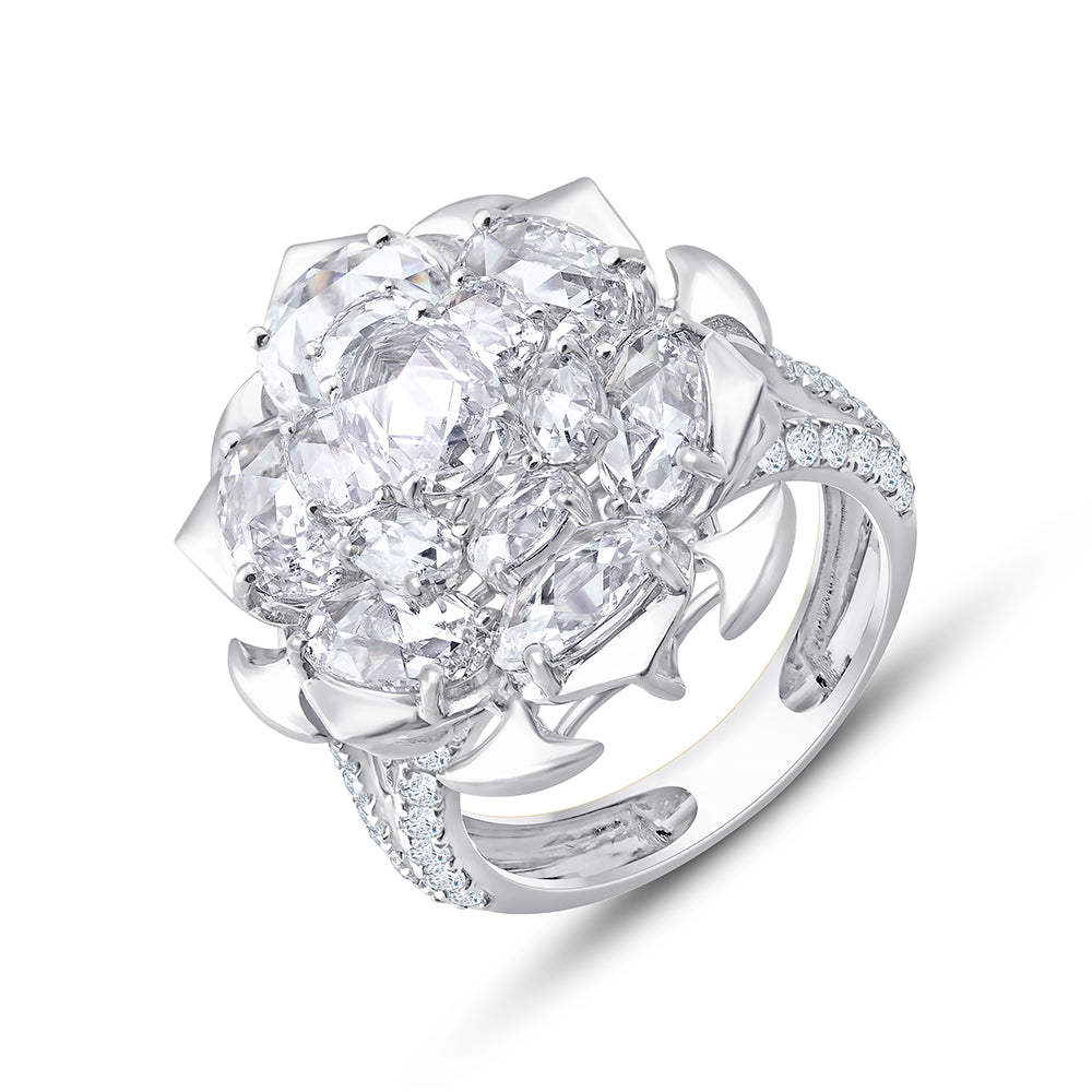 Rose Cut Floral Statement Ring
