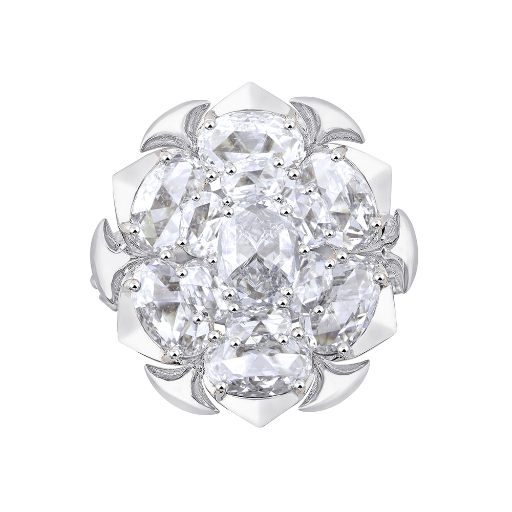 Rose Cut Floral Statement Ring