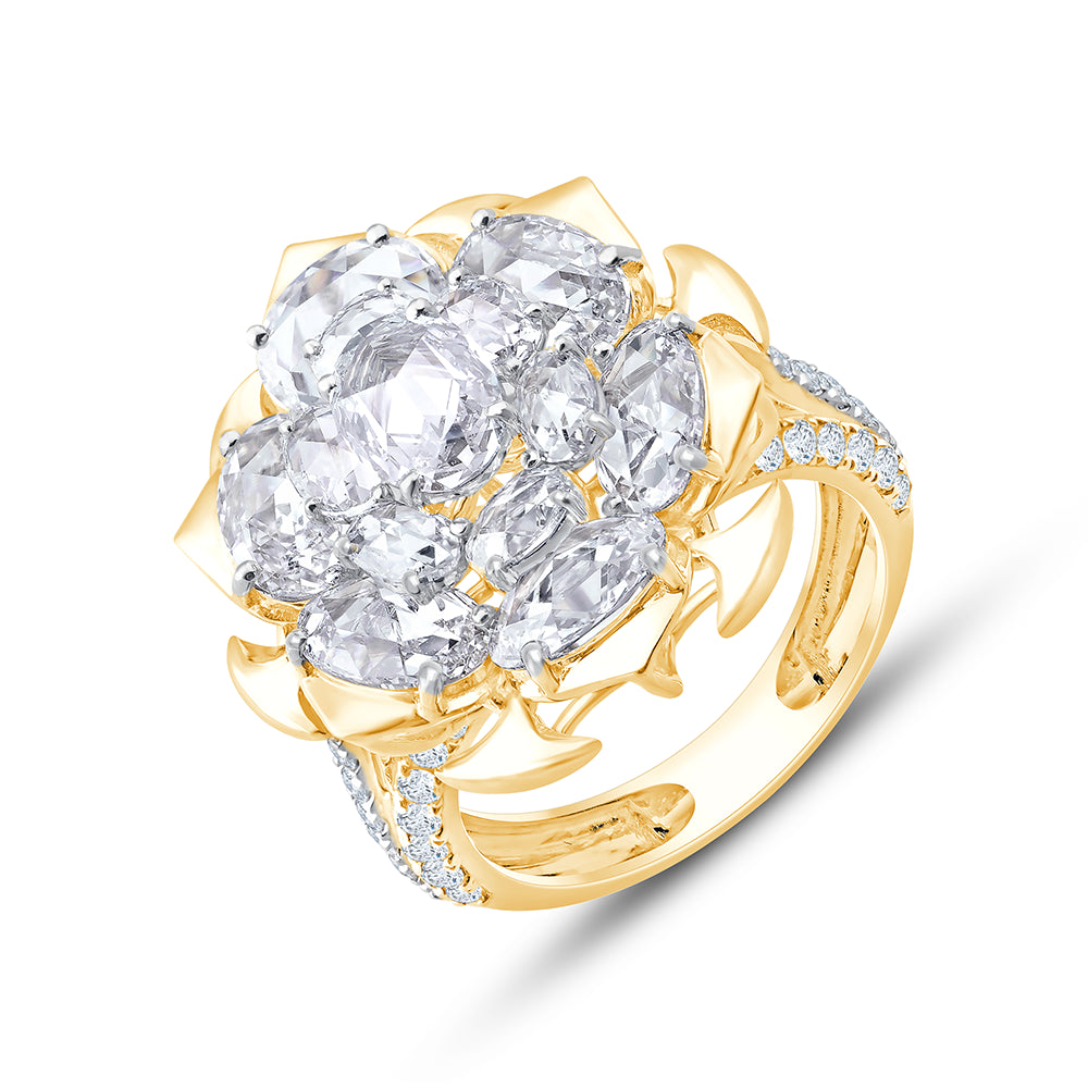 Rose Cut Floral Statement Ring