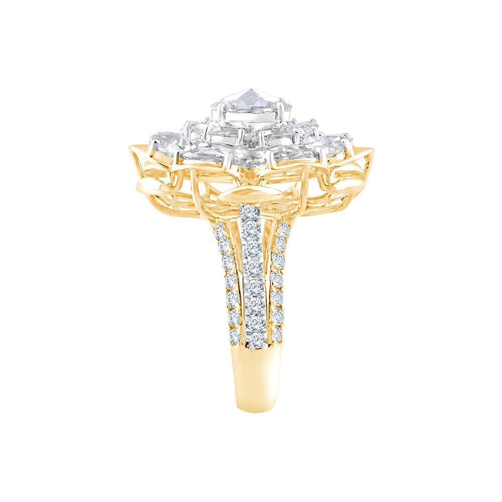 Rose Cut Floral Statement Ring