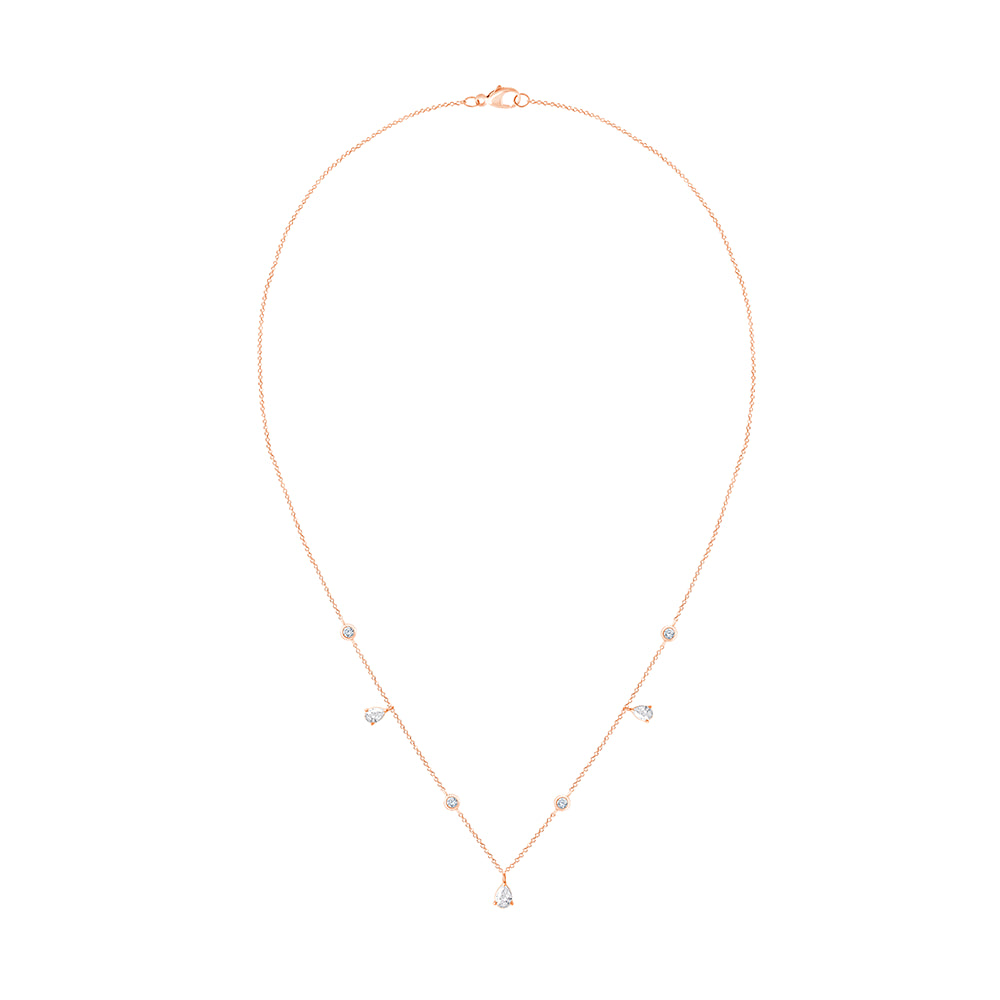 Pear Brilliant Cut Station Necklace
