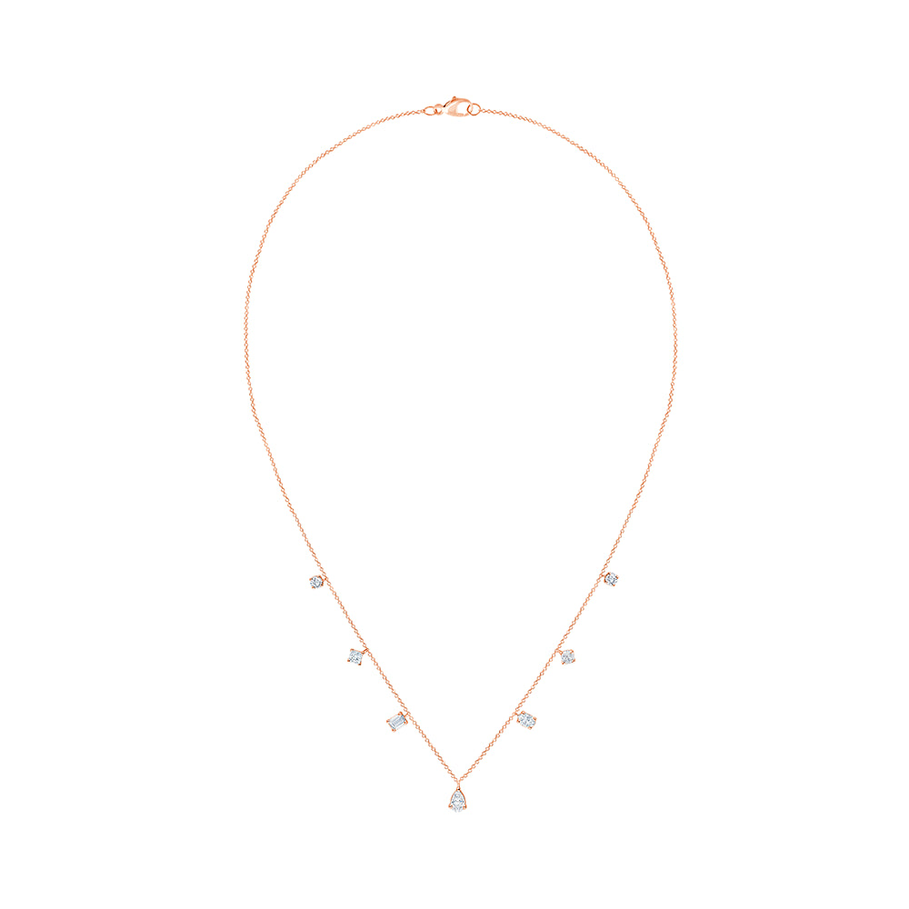 Mixed Cut Station Necklace