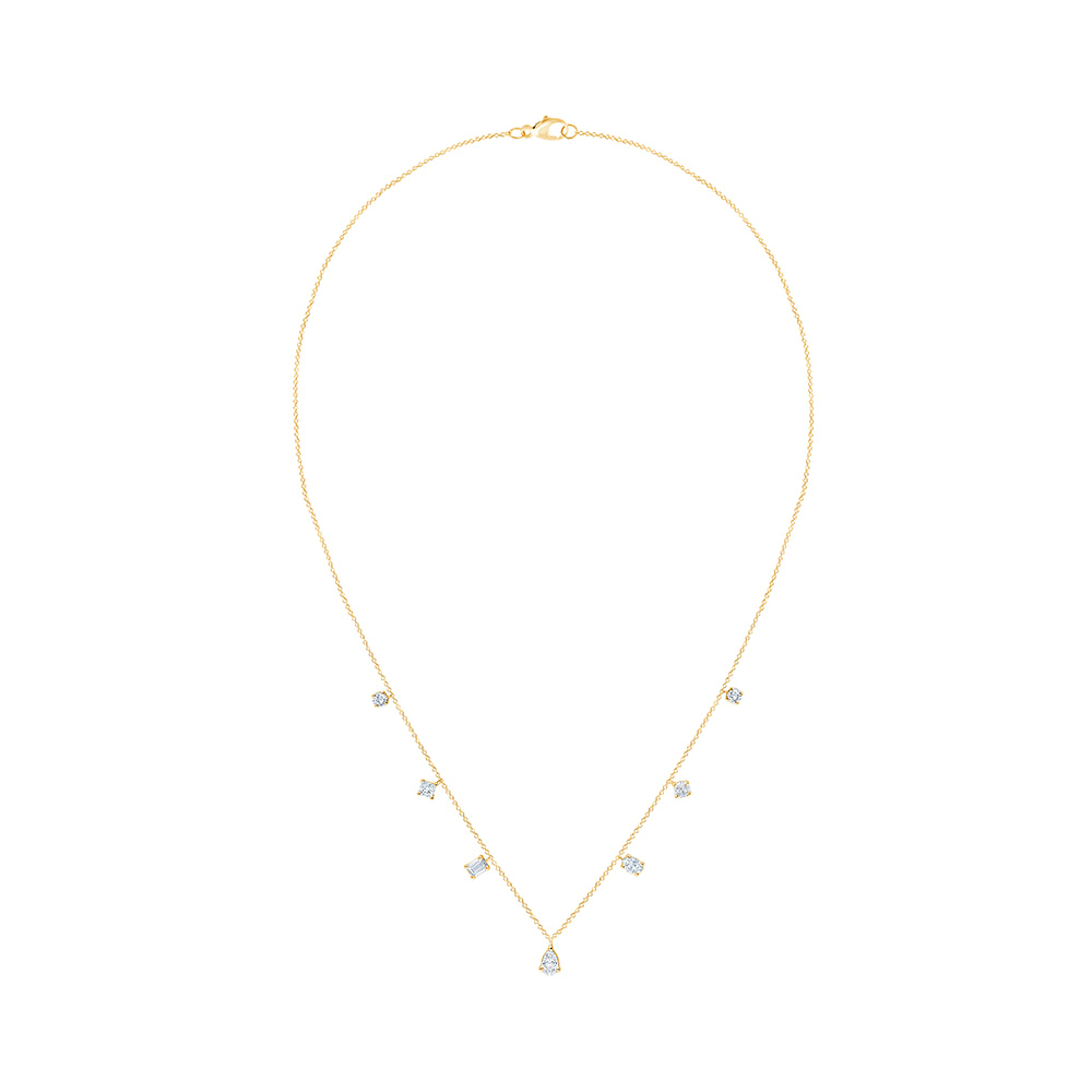 Mixed Cut Station Necklace