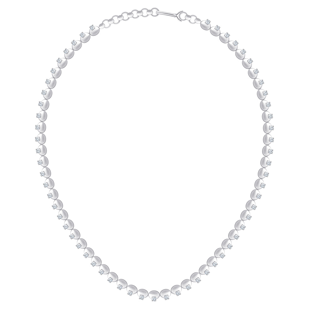 Brilliant Cut Accented Bead Necklace
