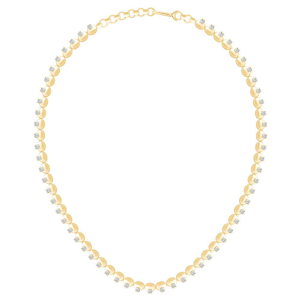 Brilliant Cut Accented Bead Necklace