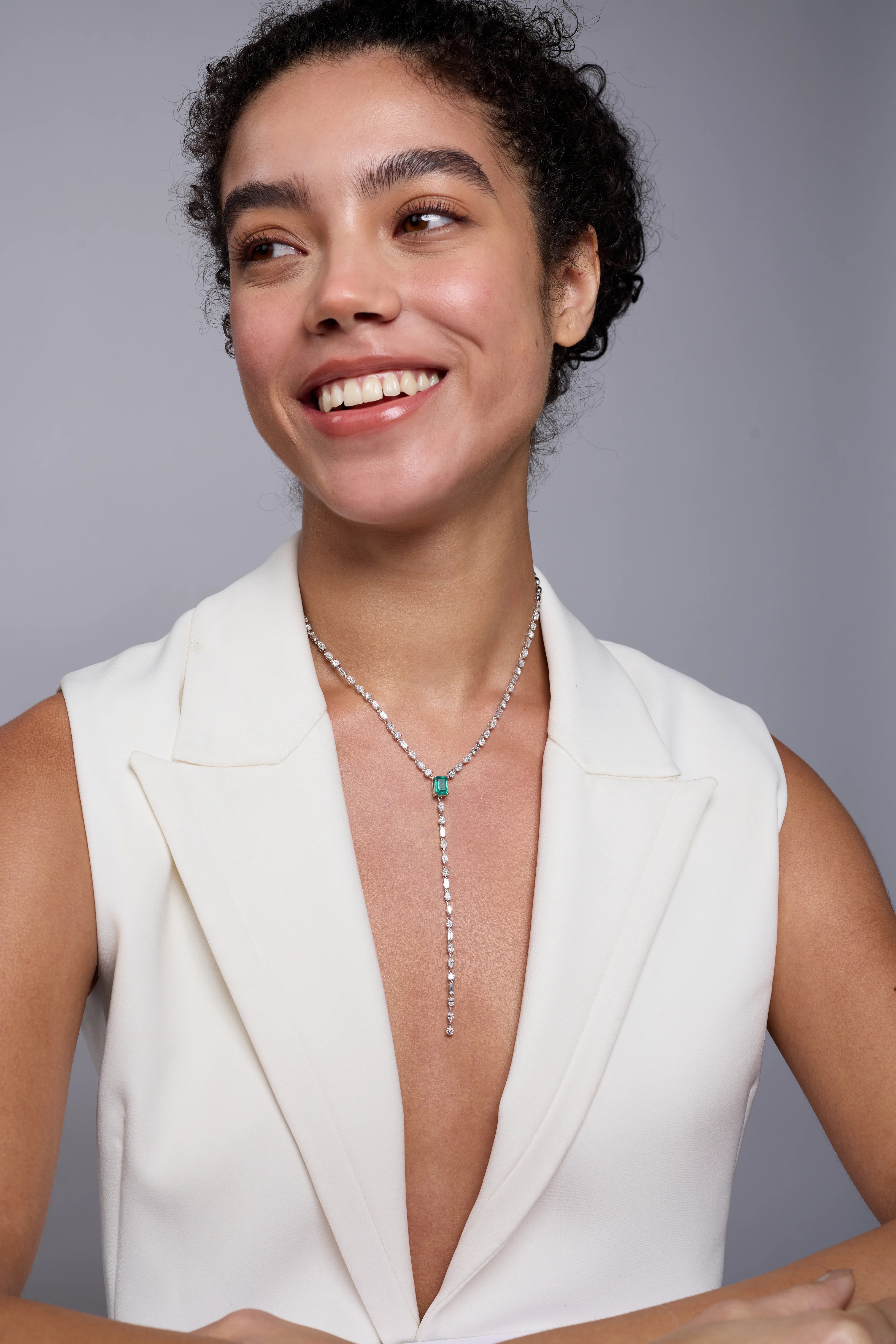 Emerald Cut YDrop Necklace