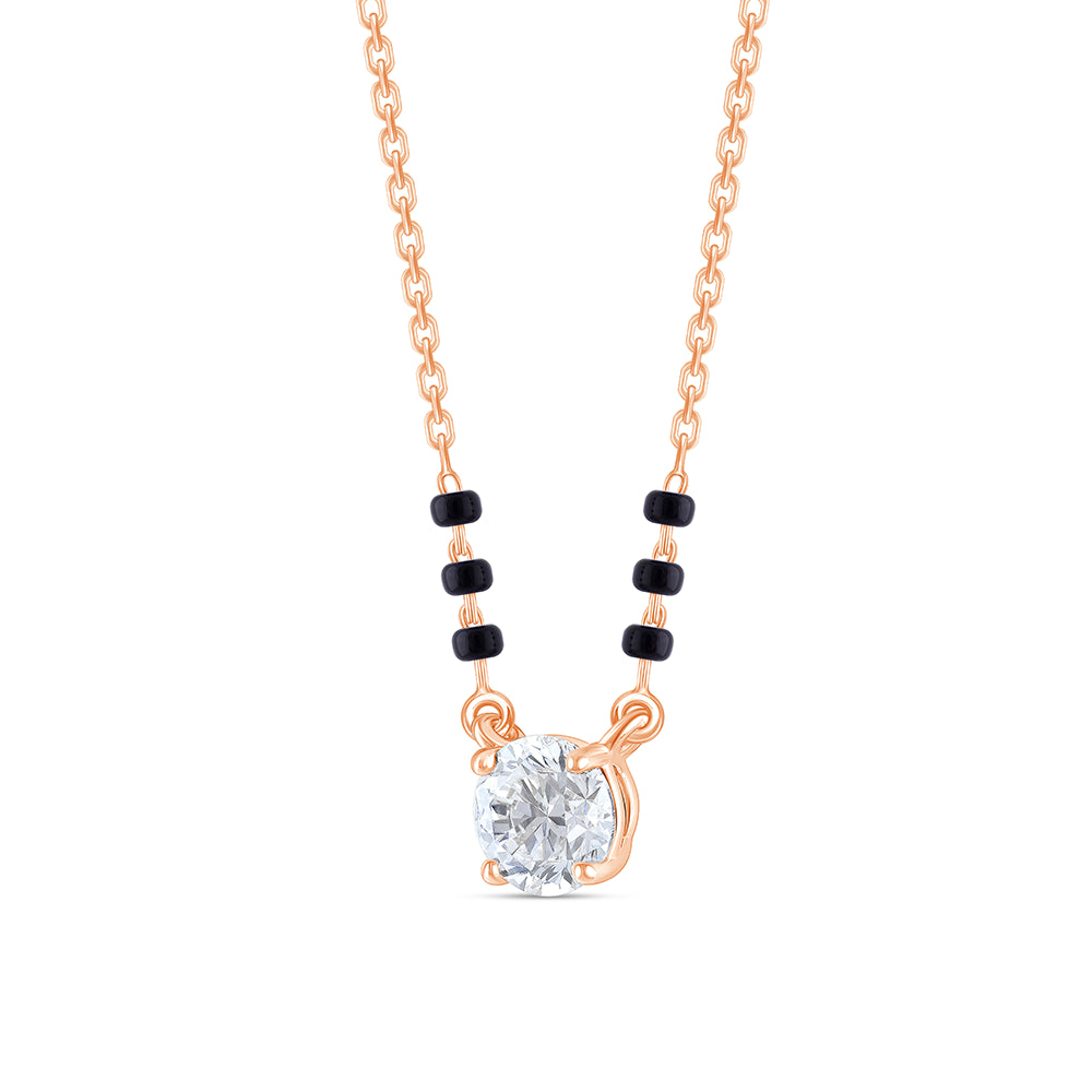 1 Carat Brilliant Cut Solitaire Mangalsutra Pendant