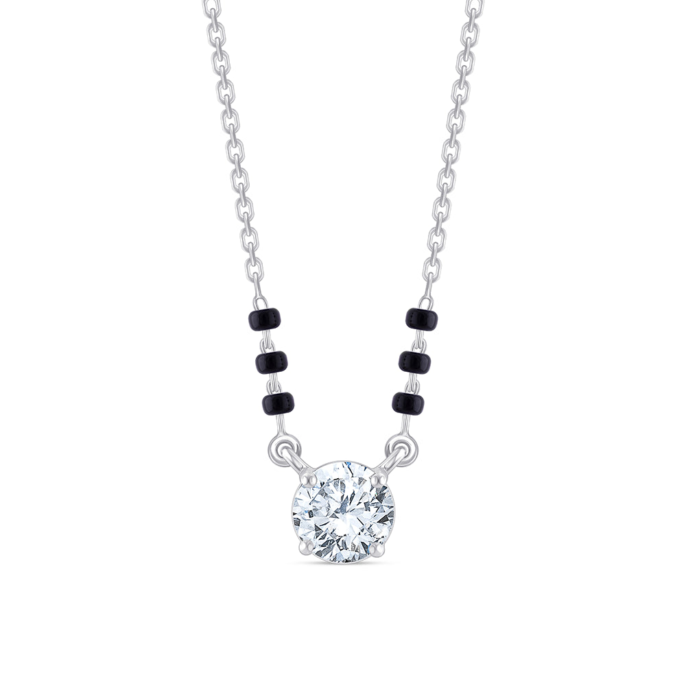 1 Carat Brilliant Cut Solitaire Mangalsutra Pendant