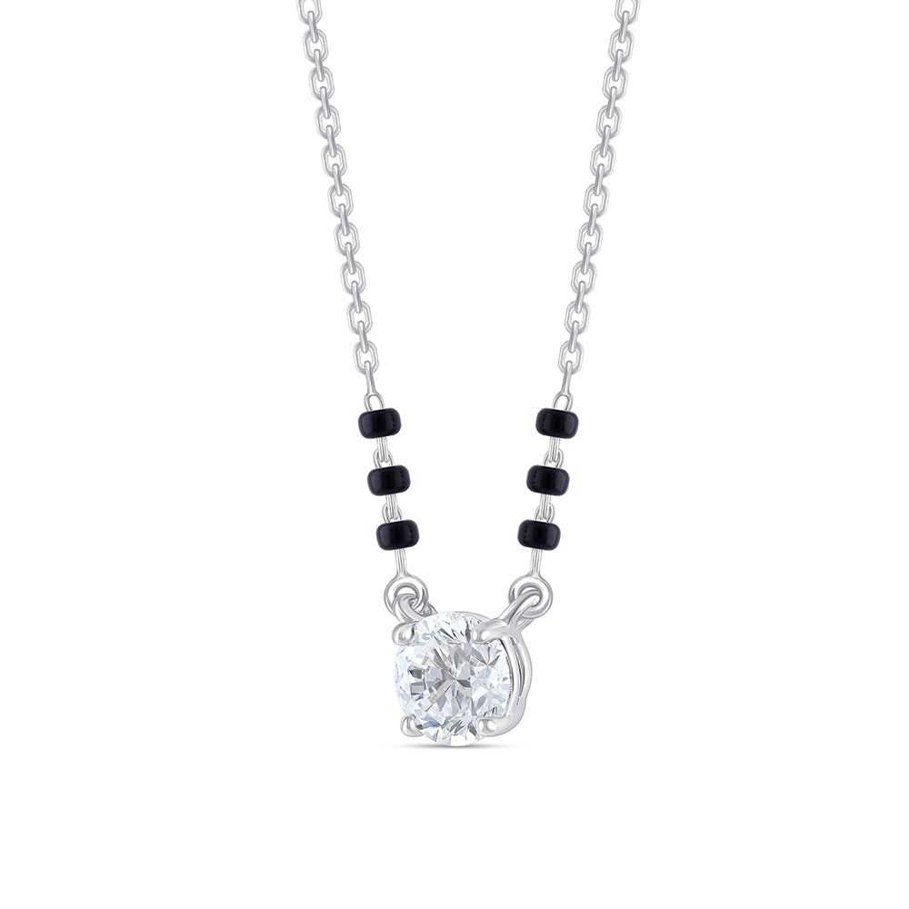 1 Carat Brilliant Cut Solitaire Mangalsutra Pendant