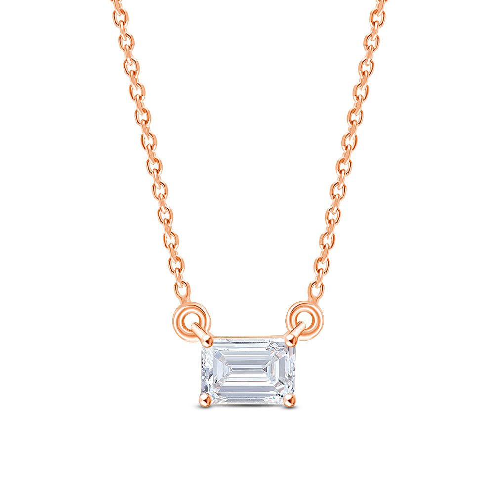 1 Carat Emerald Cut Solitaire Pendant
