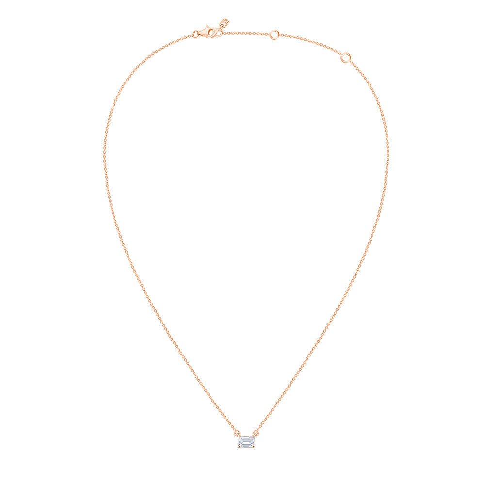 1 Carat Emerald Cut Solitaire Pendant
