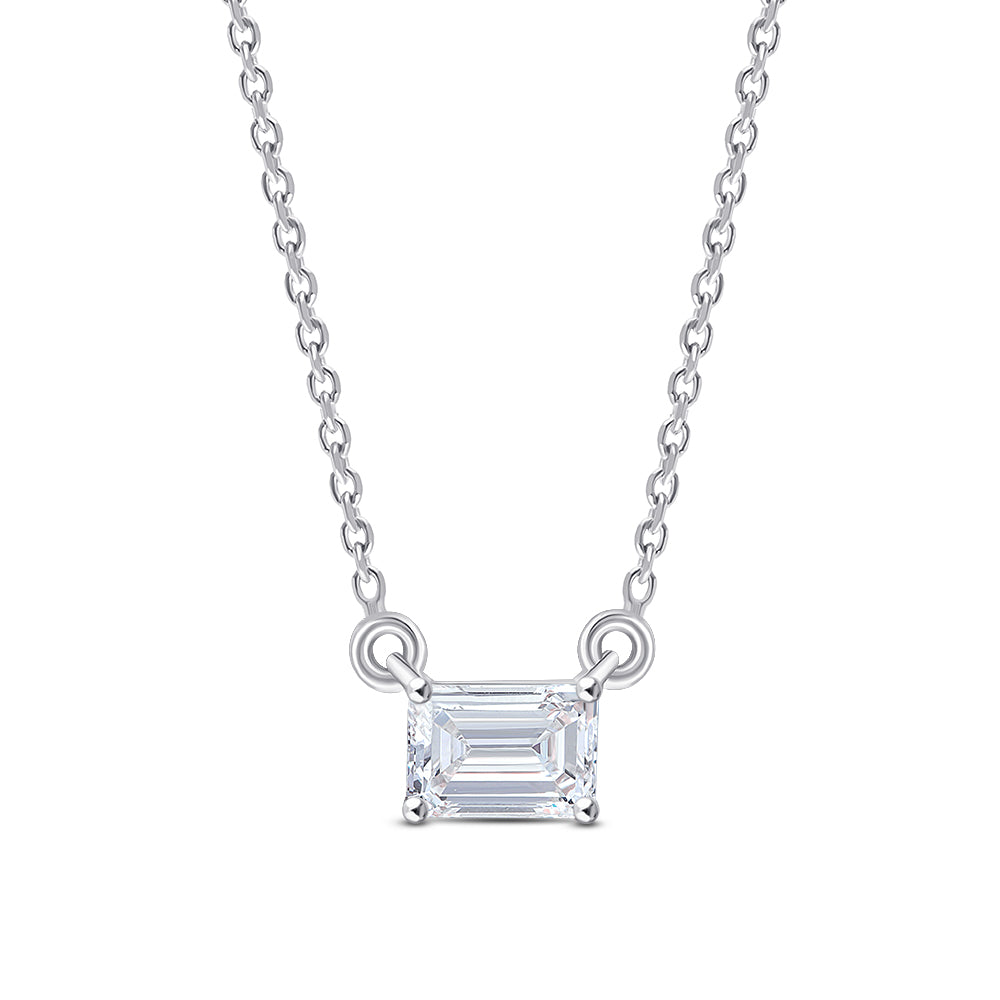 1 Carat Emerald Cut Solitaire Pendant