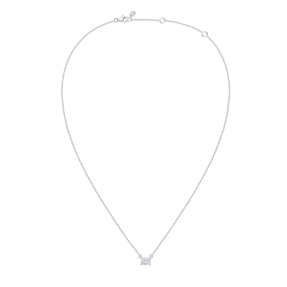 1 Carat Emerald Cut Solitaire Pendant