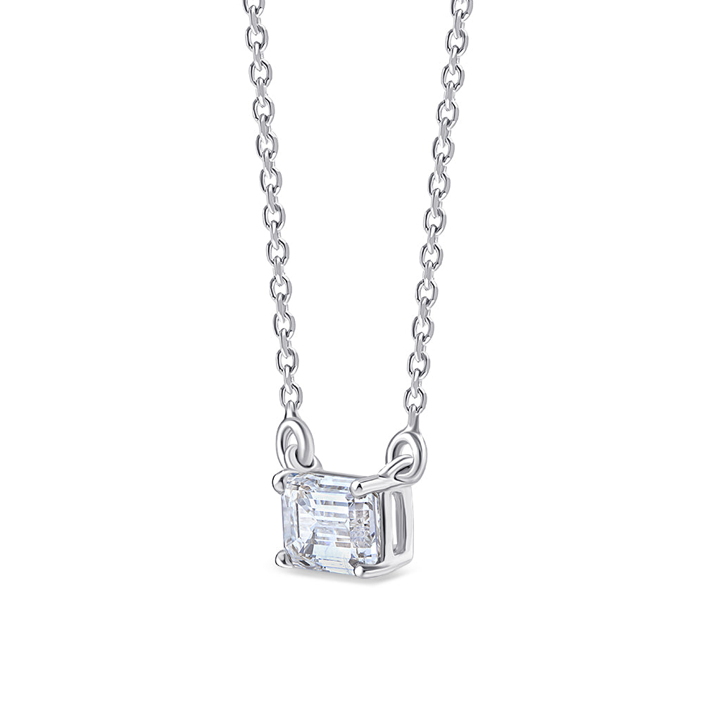 1 Carat Emerald Cut Solitaire Pendant