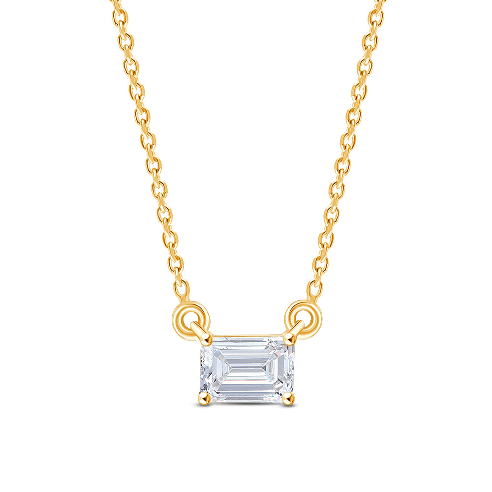 1 Carat Emerald Cut Solitaire Pendant