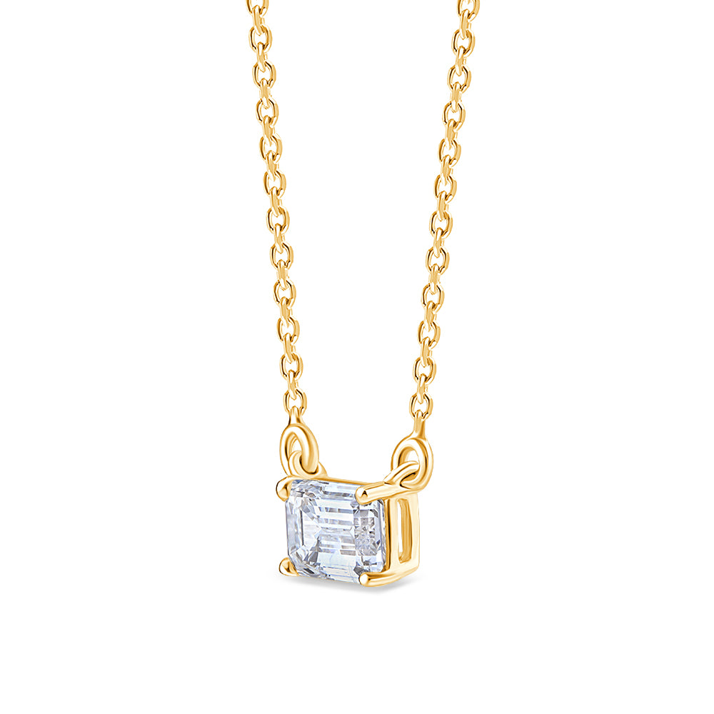 1 Carat Emerald Cut Solitaire Pendant