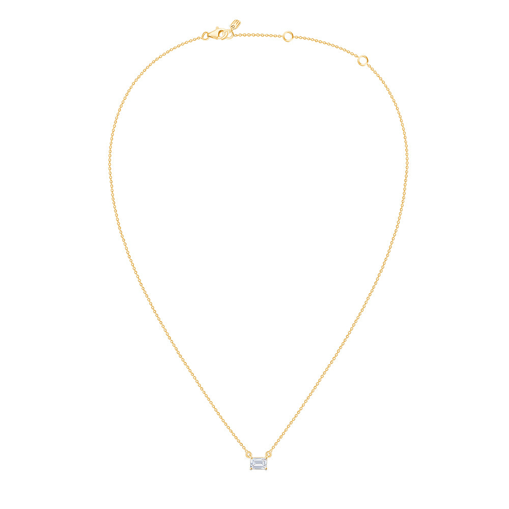 1 Carat Emerald Cut Solitaire Pendant