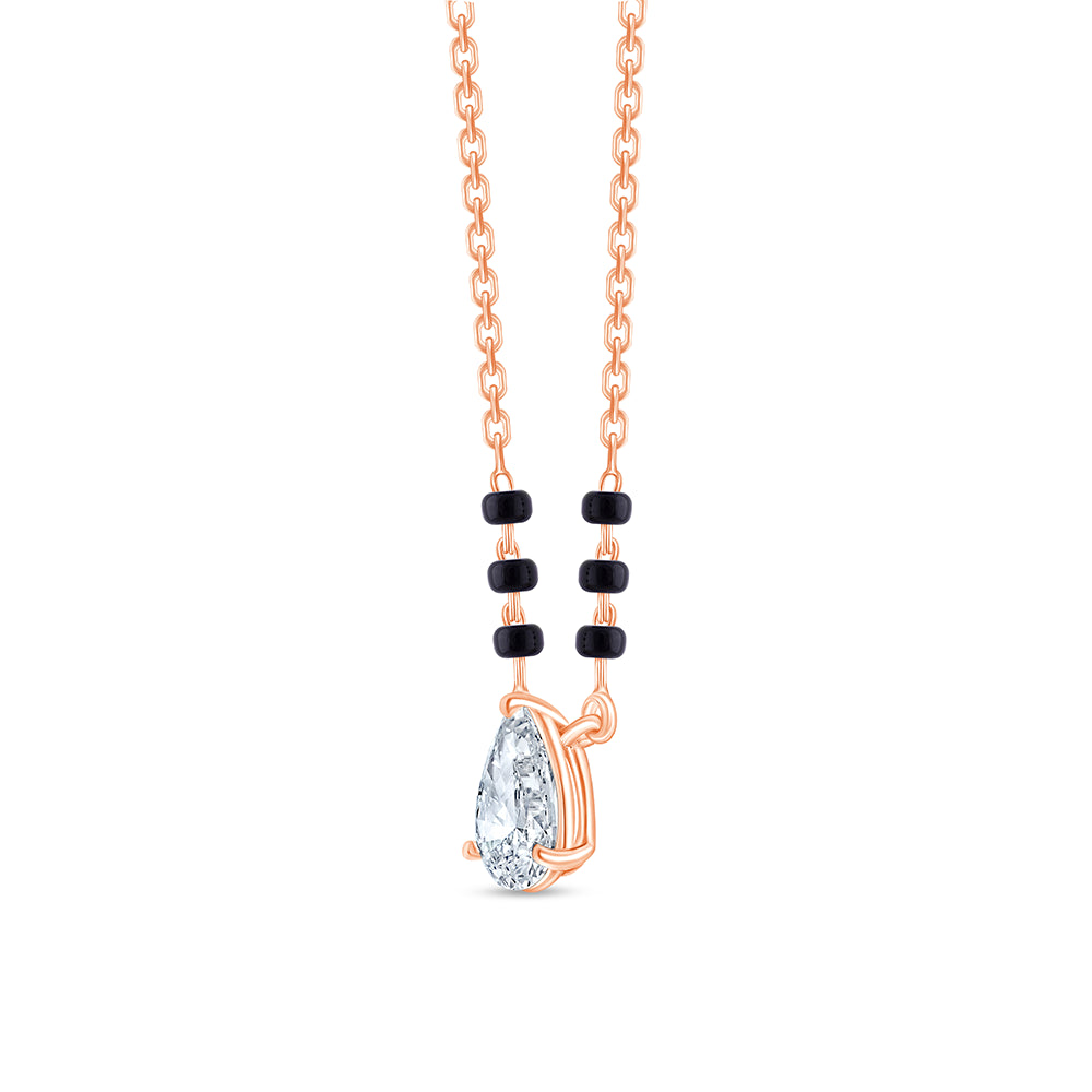 1 Carat Pear Cut Solitaire Mangalsutra Pendant