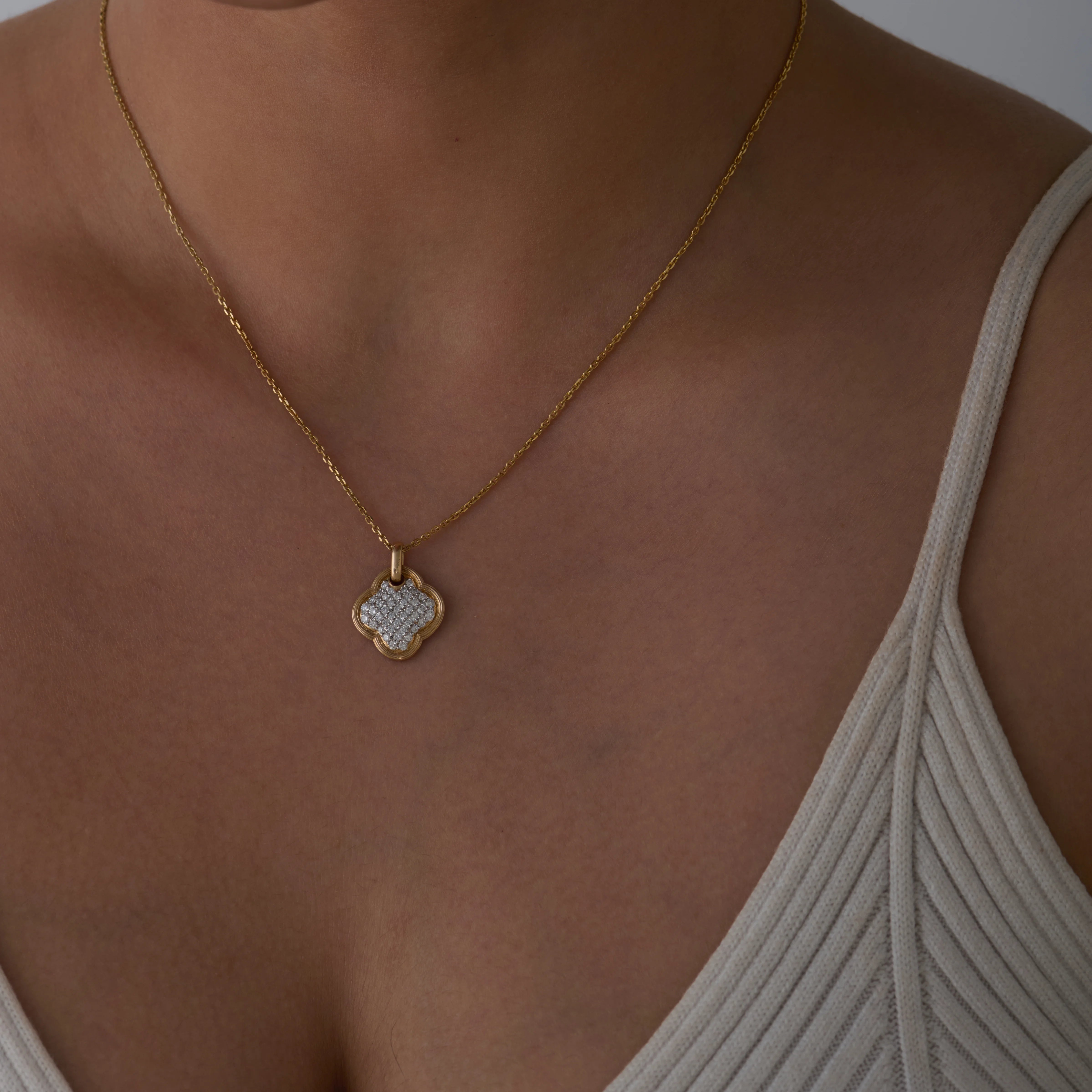 Clover Charm Pav Pendant