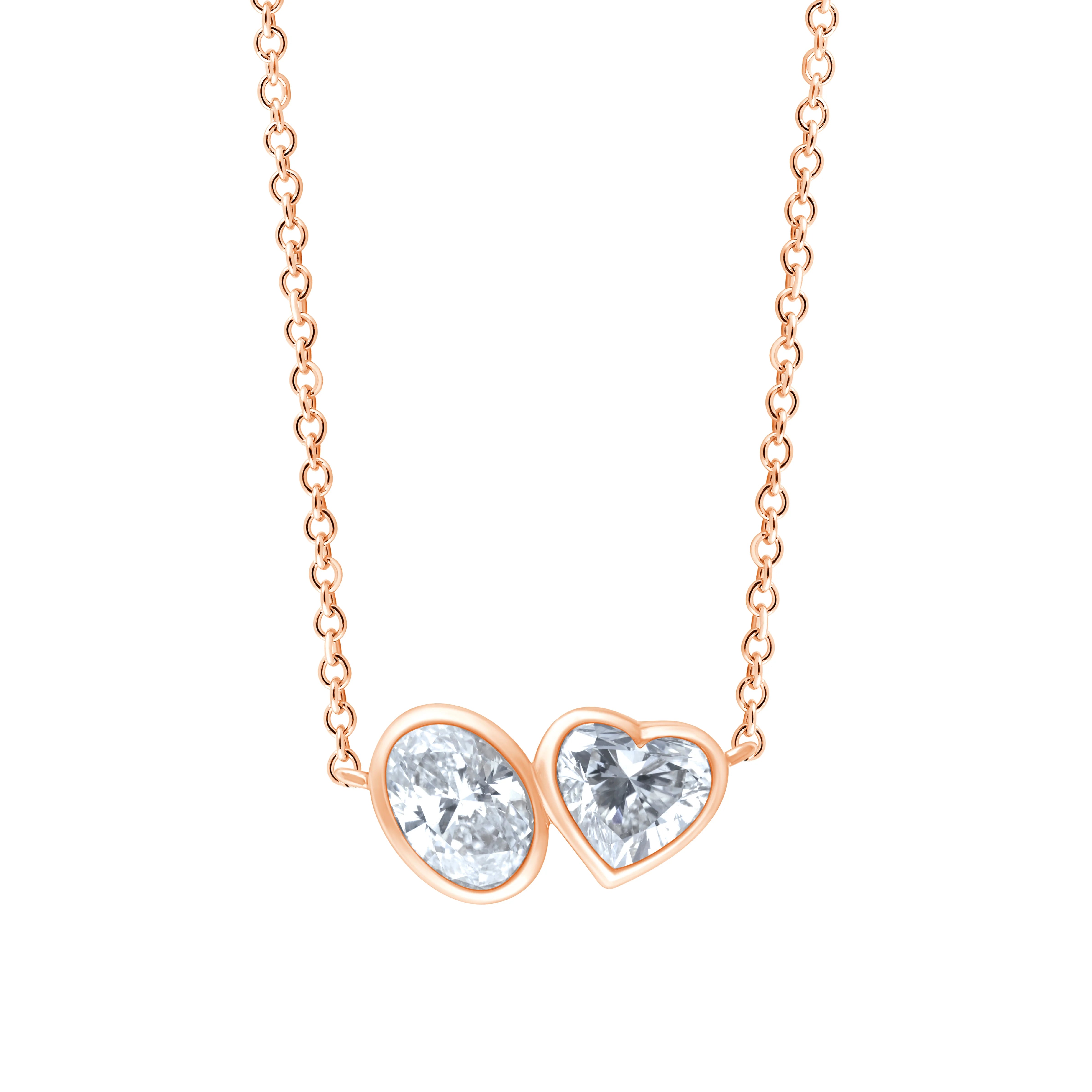 Oval Heart Cut Toi Et Moi Pendant