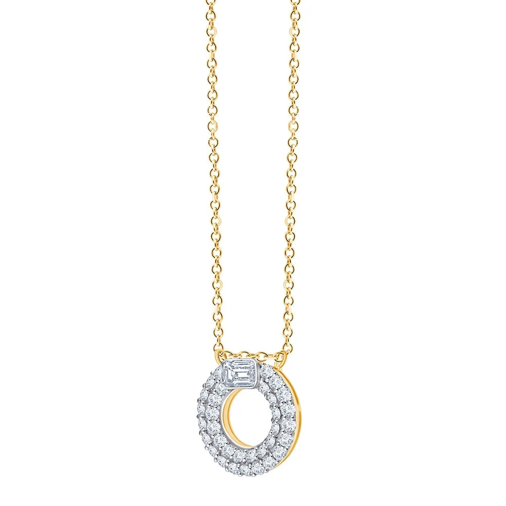 Emerald Brilliant Cut Domed Circle Pendant