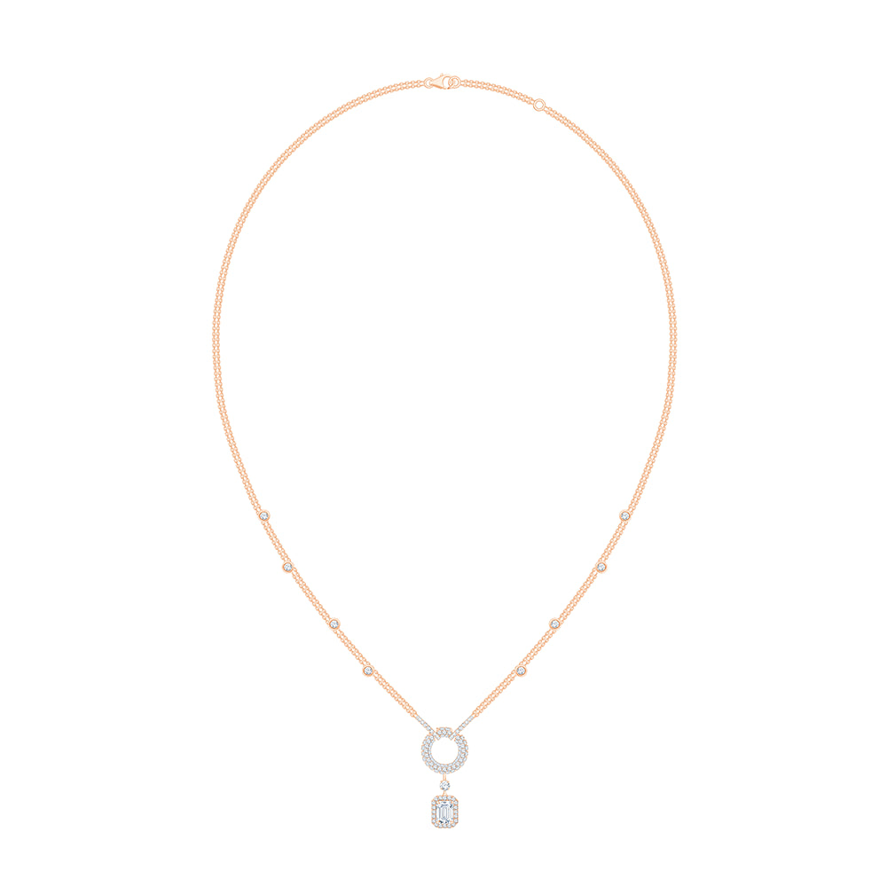 Emerald & Brilliant Cut Circle Drop Pendant
