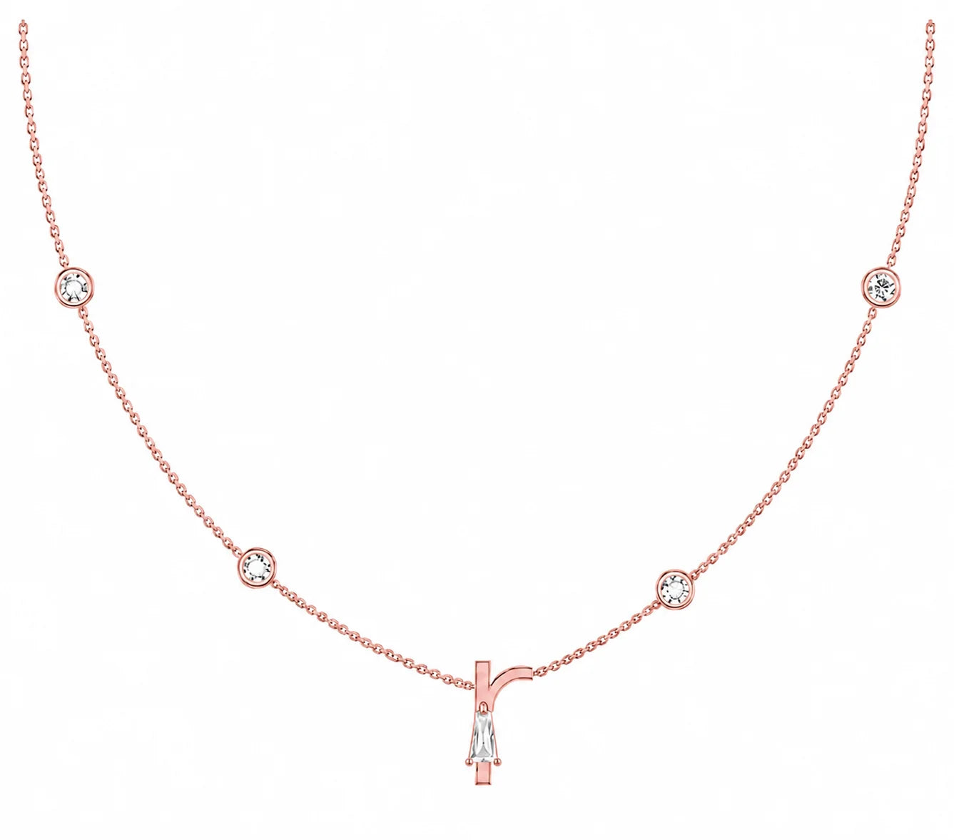 Baguette Cut Letter R Diamond Pendant