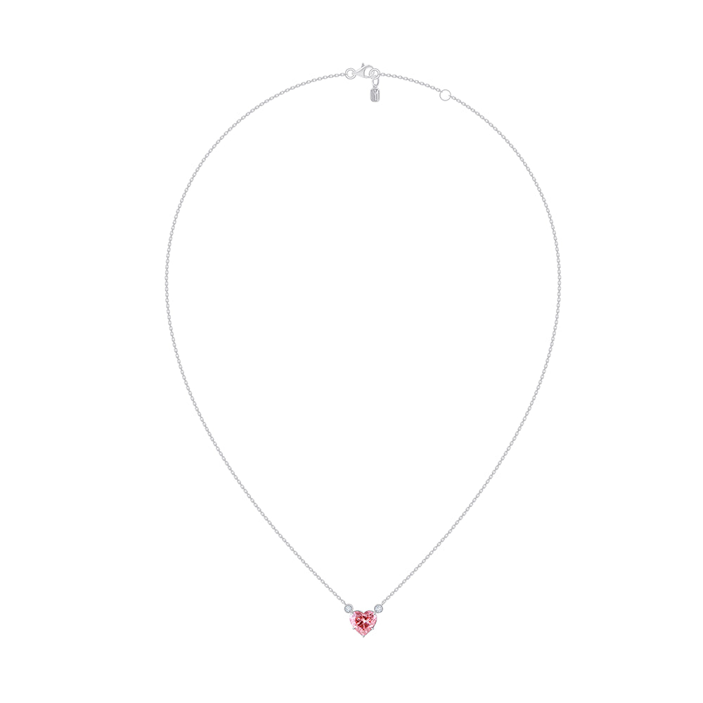 Heart Cut Pink Diamond Solitaire Pendant