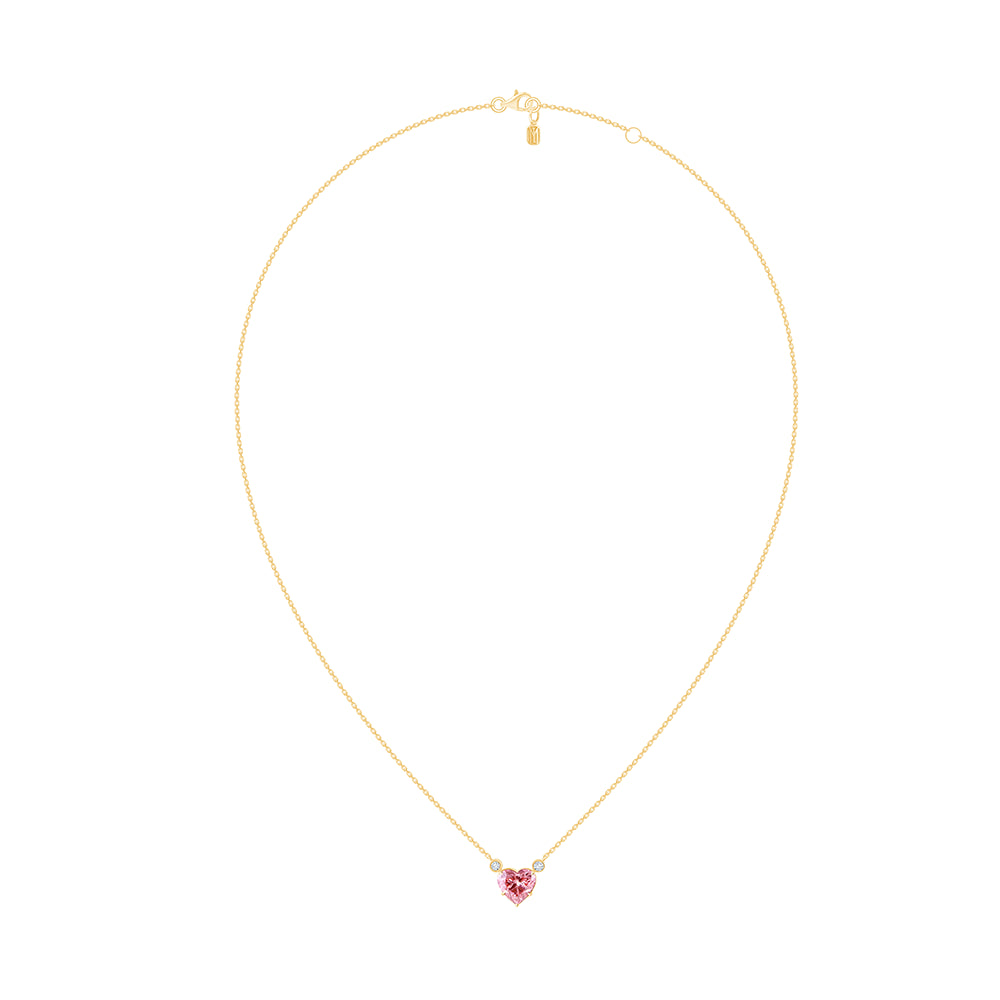 Heart Cut Pink Diamond Solitaire Pendant