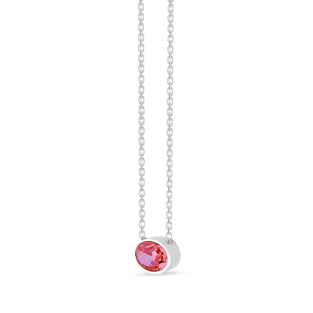 Oval Cut Pink Diamond Solitaire Pendant