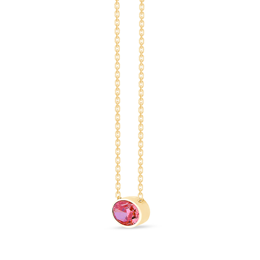 Oval Cut Pink Diamond Solitaire Pendant