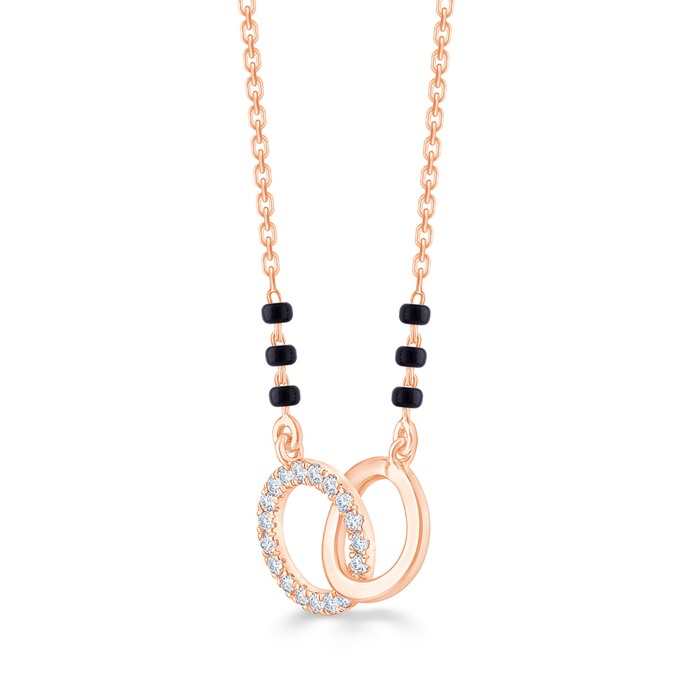 Brilliant Cut Interlocked Circle Mangalsutra Pendant