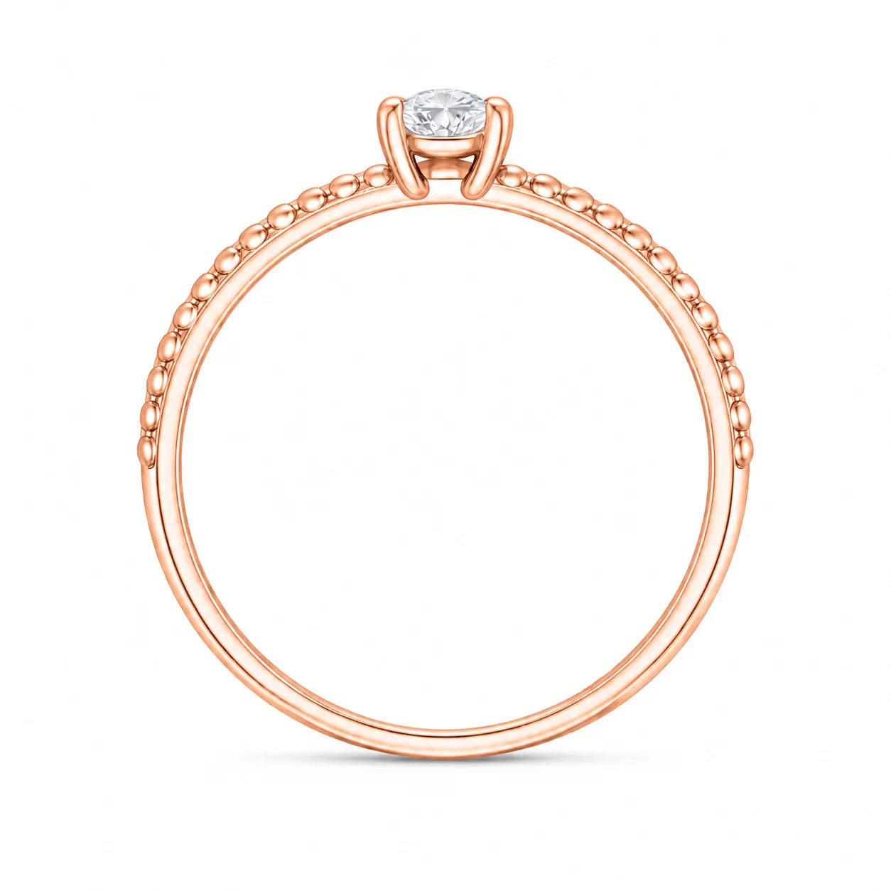 Brilliant Cut Beaded Stackable Ring