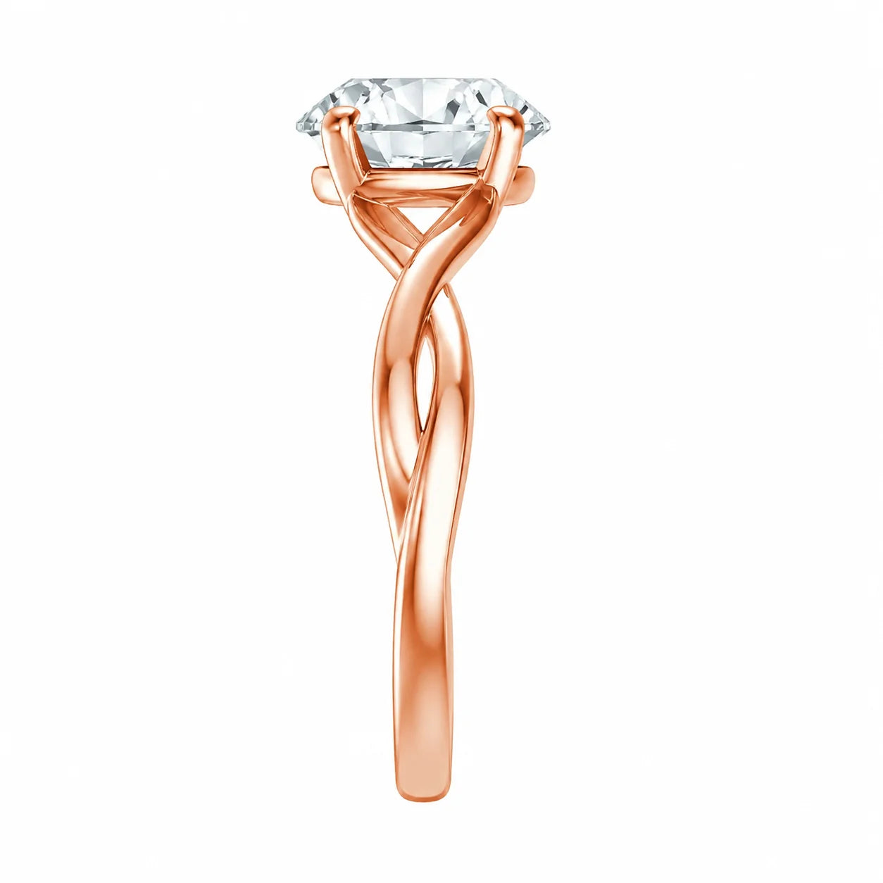 Oval Cut Twist Solitaire Engagement Ring