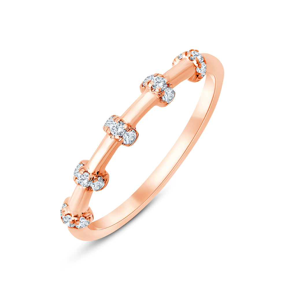 Brilliant Cut Bar Station Stackable Ring